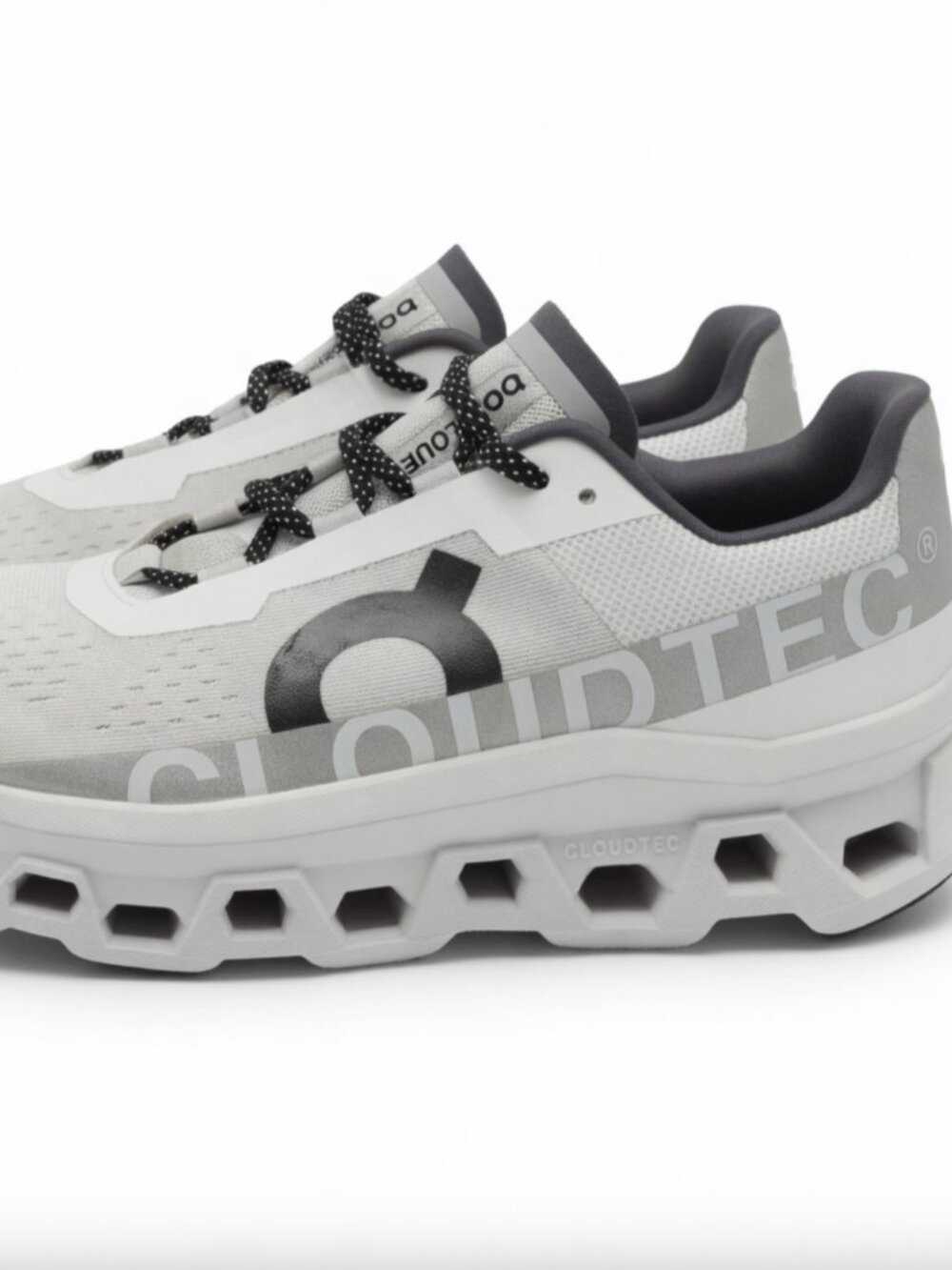 Size 12 - On Running - Cloudmonster Exclusive White Black Men's Running Shoes
